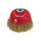 Escova Aço Carbono Tipo Copo 4" 100MM Rosca M14 - MTX