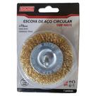 Escova Aço Circular Mini P/Furadeira 75mm Rocast 319,0008