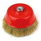 Escova aco copo latonada 100mm c/rosca m14 rocast 319,0010