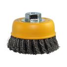 Escova Aço Temperado Copo Trançado 4" 100mm M14 8500RPM Pequi