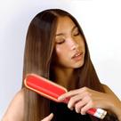 Escova Alisadora Pente Multifuncional Chapinha Potente Cerâmico Premium Basiqe Sleek Gold Bivolt Rápido Alisador Cabelo sem Frizz Cores Sortidas