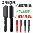Escova Alisadora Pente Secadora Profissional 3 Em 1 Seca Modela Cabelo Escova Alisadora Pente Secadora Profissional 3 Em 1 Seca Modela Cabelo