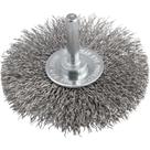 Escova circular 3" cerdas em aço inox 20.000/min com haste 1/4" VONDER