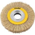 Escova Circular Aço Carbono Latonado 6 X 1 para Motoesmeril com Bucha de Redução Vonder