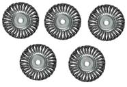 Escova de Aço Carbono Circular Fio Torcido 100 Mm Furo 22 Mm Embalagem com 05 Escovas Mtx 746309
