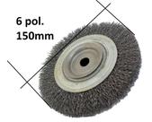 Escova De Aço Circular 6 X 3/4 Fio Ondulado Para Esmeril Top Escova De Aço Circular 6 X 3/4 Fio Ondulado Para Esmeril Top