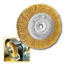 Escova de Aço Circular 6" x 7/8" para Moto Esmeril Esmerilhadeira Banco Bancada F-565 Saint Plus