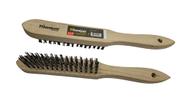 Escova de Aço Com Cabo de Madeira 13 Cm 6 Colunas 16 Linhas Titanium Platina