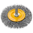 Escova de Aço Inox Circular com Haste 75 x 17 mm - DENZEL