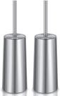 Escova de banheiro, pacote com 2 unidades de aço inoxidável com suporte Wsedor Silver