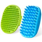 Escova de banho para cães KQUQK, 2 peças, cabo ajustável, remove pelos soltos