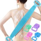 Escova de Banho para Costas Esticável de Silicone Massageadora Esfregão Esponja Alça Dupla Face Limpeza Braços Pernas Pés Corpo Esfoliante Corporal