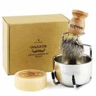 Escova de barbear Anbbas Pure Badger Hair com sabonete 100g e suporte