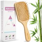 Escova de cabelo Adevwair Bamboo Wood Paddle Massaging Scalp