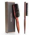Escova de cabelo BESTOOL de cerdas puras de javali para penteado slick back