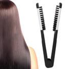 Escova de cabelo Clamp Escova de dupla face para alisamento de cabelo