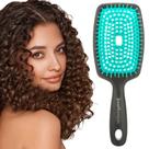 Escova de cabelo Curl Keeper Flexy, turquesa Escova de cabelo desembaraçadora com cerdas flexíveis para usar no chuveiro, pentear os cachos e remover emaranhados Acessórios de cabelo leves para todos os tipos de cabelo