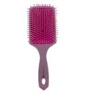 Escova de cabelo de madeira e cerdas rosa