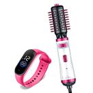 Escova De Cabelo Gama Italy Profissional Rotativa 1100w Secadora Alisadora Preto Bivolt Relógio Led