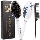 Escova de cabelo Morobest Boar Bristle para mulheres e crianças