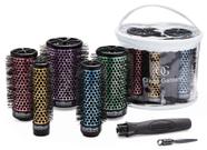 Escova de cabelo Olivia Garden MultiBrush, bolsa térmica removível de 6 peças