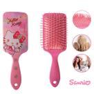 Escova de Cabelo Raquete Hello Kitty 20cm Sanrio Rosa