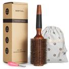 Escova de cabelo redonda BESTOOL para mulheres/homens com cerdas de javali de 7 cm