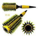 Escova De Cabelo Térmica Amarela Cerdas De Javali Mista Madeira Ref. 33