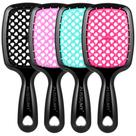 Escova de Cabelo Vazada Desembaraçante com Cerdas Macias, Kit com 4 Unidades Aussumy
