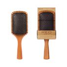 Escova de cabelo vermelha da Kiss Evergreen Wooden Square Paddle