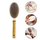 Escova de Cabelos Profissional Oval Almofadada Cabo Madeira Desembaraçar Pentear Penteados Cabeleireiro Cuidados com os Fios Hair Capilar