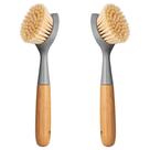 Escova de cozinha Songtaste Bamboo Handle com raspador, pacote com 2