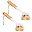 Escova de Cozinha TEZZ Kit 2 Unidades com Cabo de Bambu e Raspador