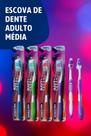 Escova De Dente Adulto Cerdas Média Capa Protetora Kit Pacote Com 12 unidades Higiene Bucal