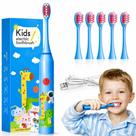 Escova de Dente Elétrica Infantil Ultrassônica Kids Formato Fofo Cerdas Suaves e Limpeza Divertida