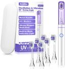 Escova de dentes elétrica Acelike Metal com modo UV 5 modos 6 cabeças