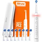 Escova de dentes elétrica Bitvae R2 para adultos com 8 cabeças de escova