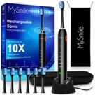 Escova de dentes elétrica MySmile Recarregável Sonic Black Adult