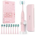 Escova de dentes elétrica Rtauys S5 Sweeping com 8 cabeças - rosa Escova de dentes elétrica Rtauys S5 Sweeping com 8 cabeças - rosa