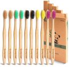 Escova de dentes Goaycer de bambu, pacote com 10, cerdas de dureza média Escova de dentes Goaycer de bambu, pacote com 10, cerdas de dureza média