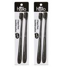 Escova de dentes hello Charcoal Soft com carvão ativado, pacote com 4 Escova de dentes hello Charcoal Soft com carvão ativado, pacote com 4