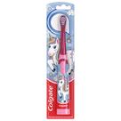 Escova de dentes infantil Colgate com pilha, unicórnio, cerdas macias Escova de dentes infantil Colgate com pilha, unicórnio, cerdas macias