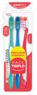 Escova de Dentes Powerdent XPower Cross Pack Triplo Macia Limpeza Profunda com Cerdas Cruzadas e Cabeça Anatômica