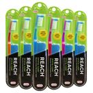 Escova de Dentes Reach Crystal Clean Cerdas Firmes Pacote com 6