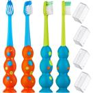 Escova de dentes Trueocity Kids Soft Bristles, 3 a 10 anos, pacote com 4
