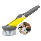 Escova de Limpeza Multiuso Com Dispenser para Detergente Lava Louças com Cabo Ergonômico 2 em 1