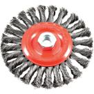 Escova de roda de arame Forney 72758 Twist Knot de 15 cm com mandril de 5/8 polegadas e 11 Escova de roda de arame Forney 72758 Twist Knot de 15 cm com mandril de 5/8 polegadas e 11