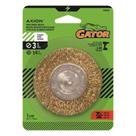 Escova de roda de arame Gator Skin 3" revestida de latão grosso