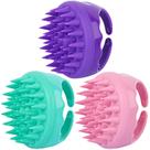 Escova de shampoo para massageador de couro cabeludo BTYMS, 3 peças de silicone