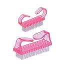 Escova de Unha Manicure 2 Peças Sortidas 7,5x4cm - Plástico/Nylon - Almega